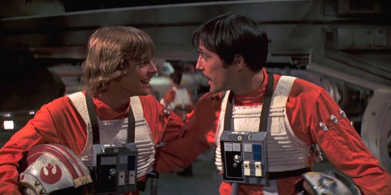 Luke e il suo amico Biggs si incontrano prima della Battaglia di Yavin.Da: esquire