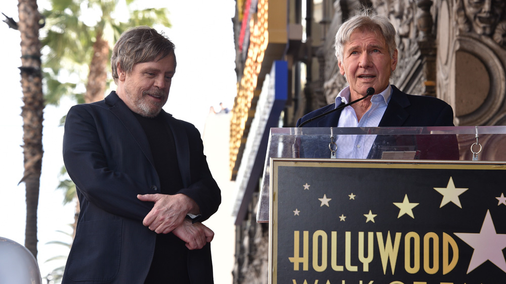 Harrison Ford nel suo intervento per Mark Hamill.Da: variety