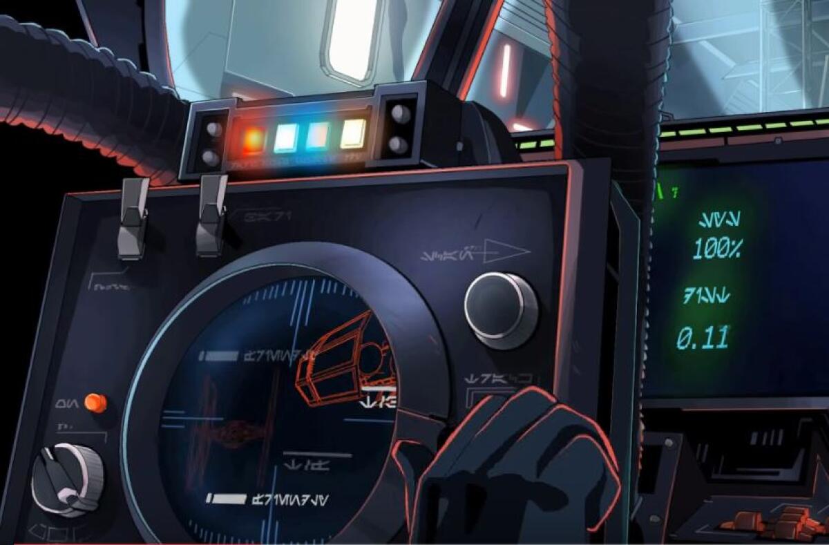 Che "Anime" sarà Star Wars Resistance? - I dettagli della cabina del Tie Fighter in una scena del corto.