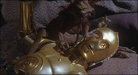 La scena in cui Salacious B. Crumb morde l'occhio di C-3PO