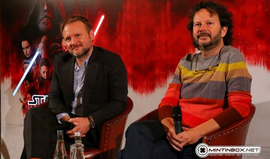 Il regista Rian Johnson e il produttore Ram Bergman.Crediti in foto
