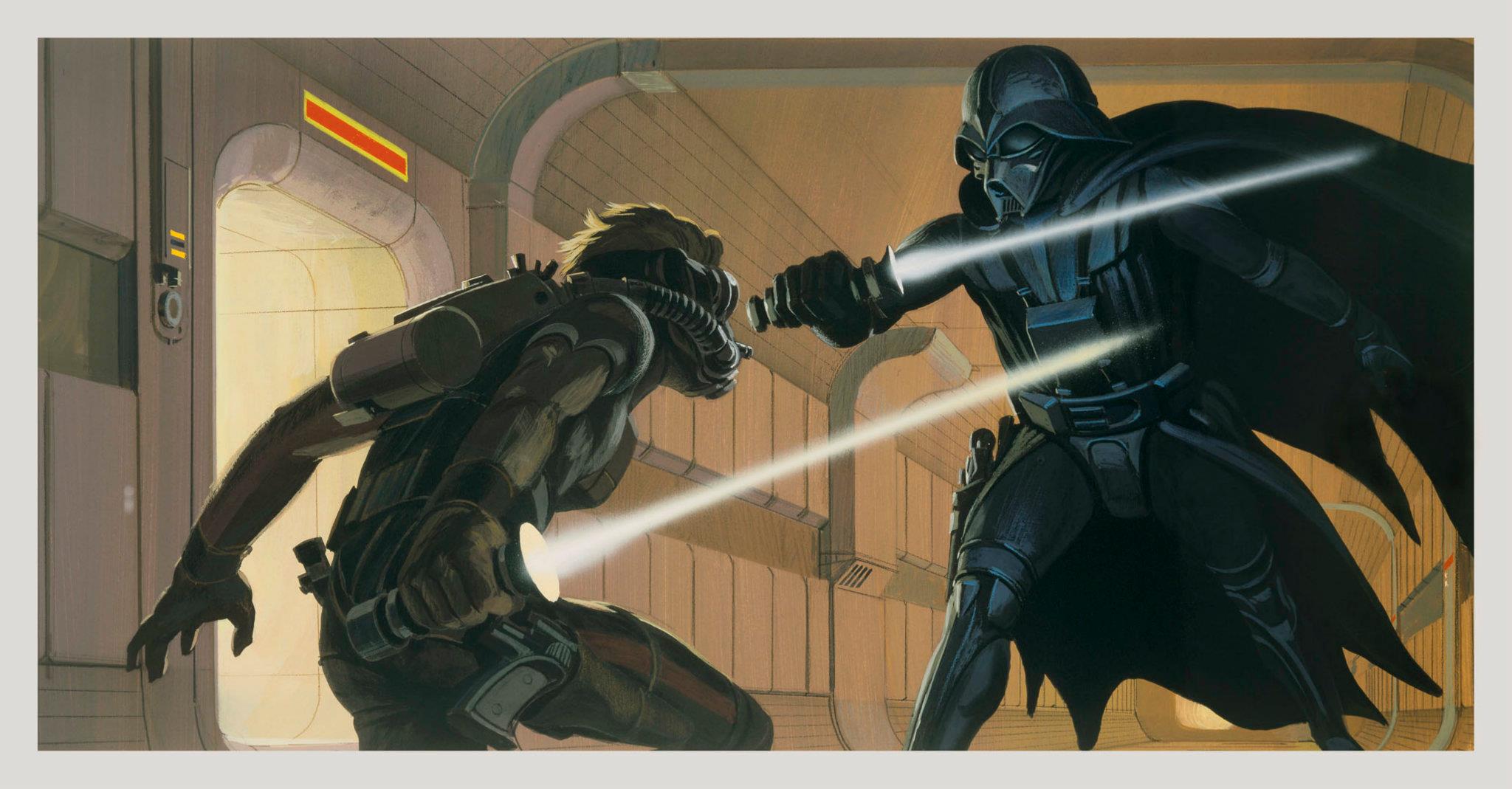 Il concept "Darth Vader vs. Deak Starkiller", ad opera di Ralph McQuarrie.Da: starwars.com