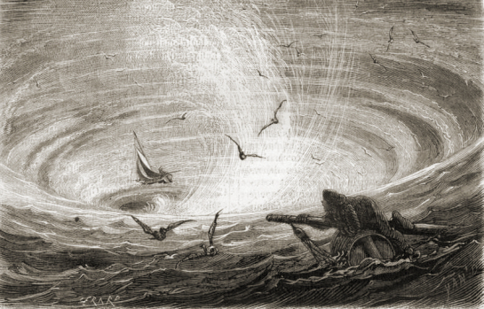 Una rappresentazione del Maelstrom di Edgar Allan Poe.Da: McLuhan Galaxy