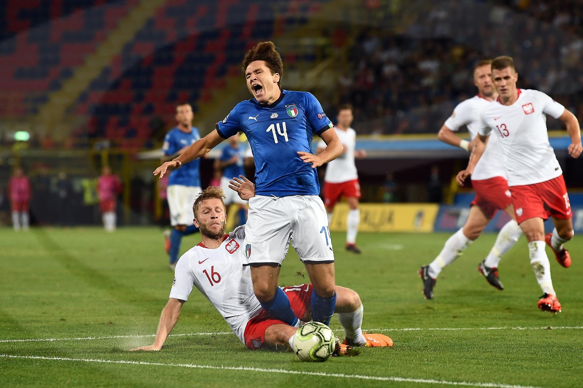 Italia - Polonia fallo Chiesa, crediti. Corriere dell'Umbria