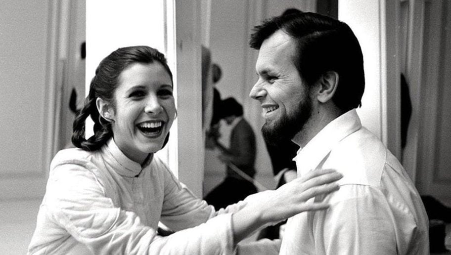 Gary Kurtz e Carrie Fisher sul set de L'Impero Colpisce Ancora.Da: yodasnews