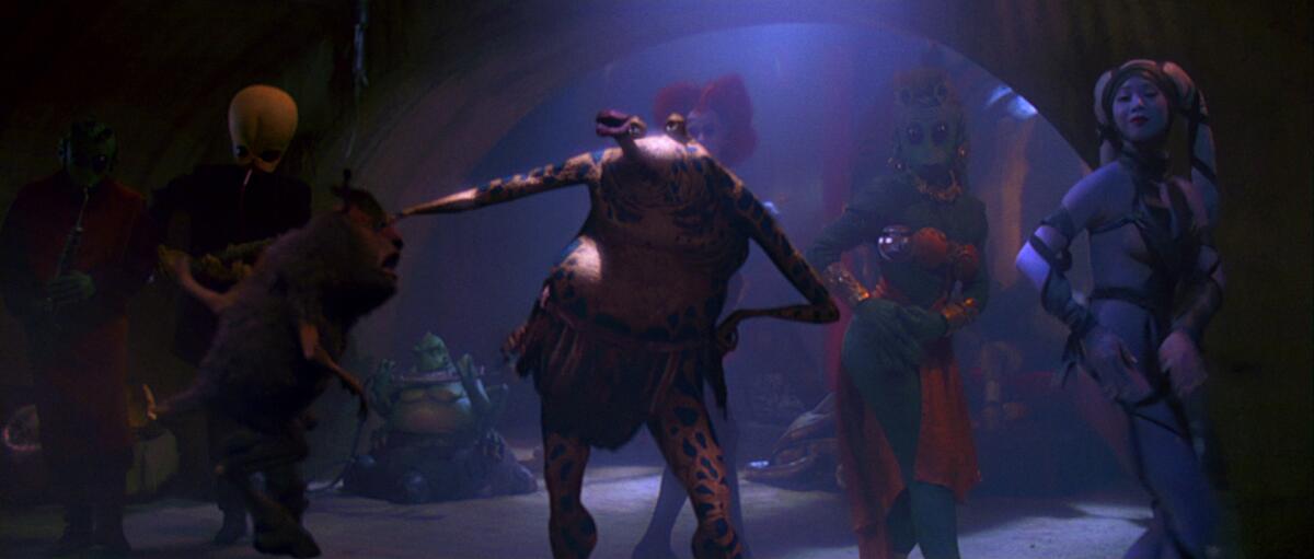 Episodio VI: le modifiche della scena nel palazzo di Jabba - Alcuni dei componenti della Max Rebo Band.
Da: wookieepedia
