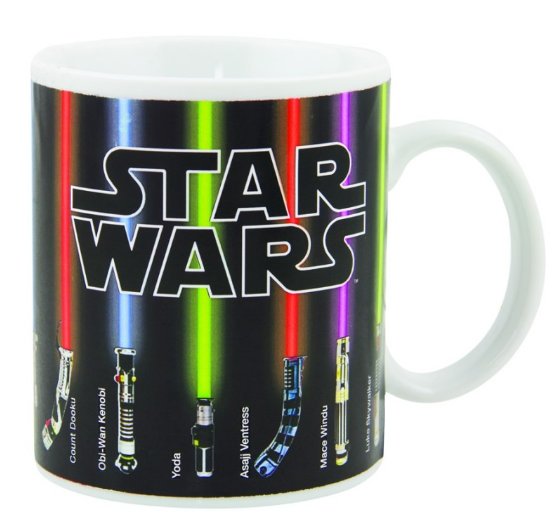 Tazza termosensibile con spade laser.Da: DottorGadget.it