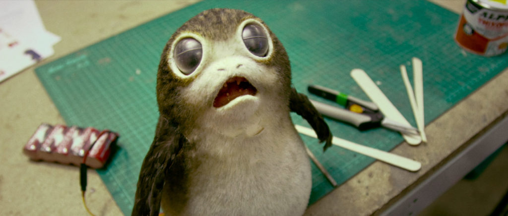 Un Porg in sviluppo nel backstage.Da: starwars.com