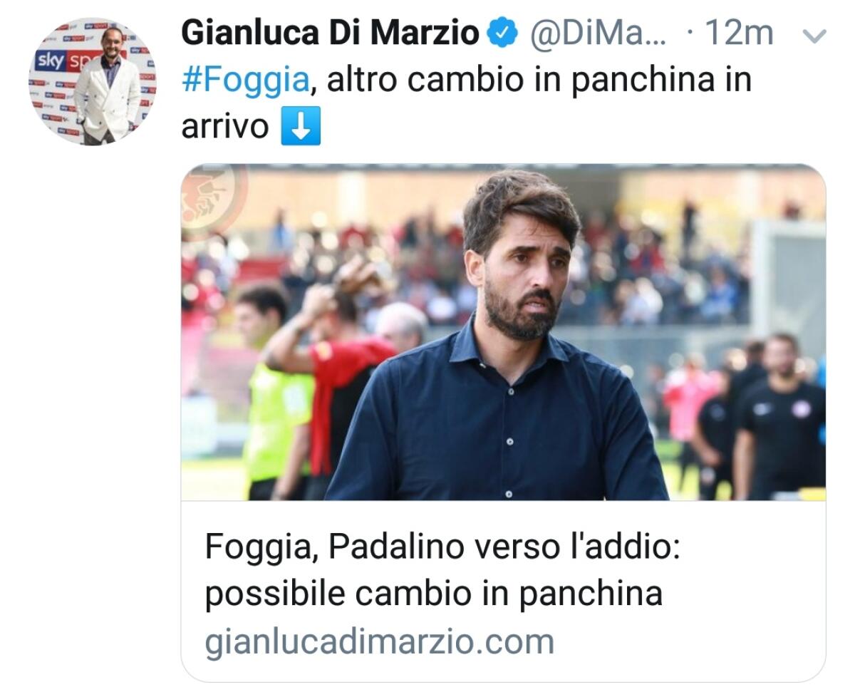 Foggia Calcio, Gianluca Di Marzio: "Ritorno di Grassadonia" - 