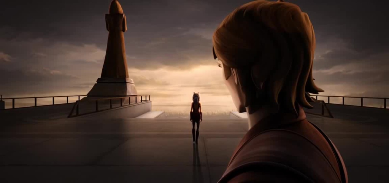 Ahsoka lascia l'ordine dei jedi nel flashback che apre il trailer.Fonte: Coub