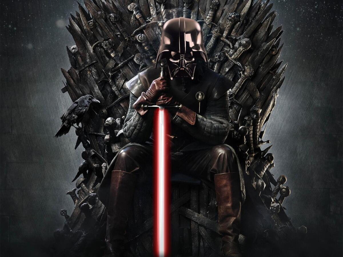 Star Wars e Game of Thrones: le somiglianze tra Gli Ultimi Jedi e La battaglia di Winterfell - Darth Vader sul trono di spade di Game of Thrones.
Fonte: Allwallpaper