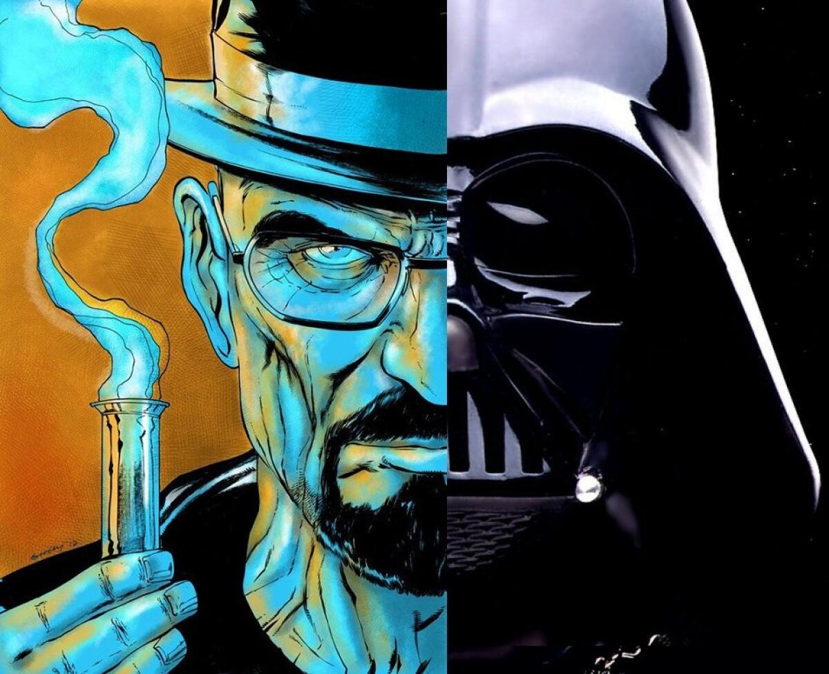 Darth Vader e Walter White, due facce della stessa medaglia - Rispettivamente Walter White e Darth Vader, in questa bellissima half-face artwork.
