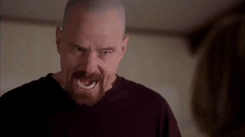 Nella gif, la celebre scena dove Walter White pronuncia la frase: "Io sono il pericolo!".