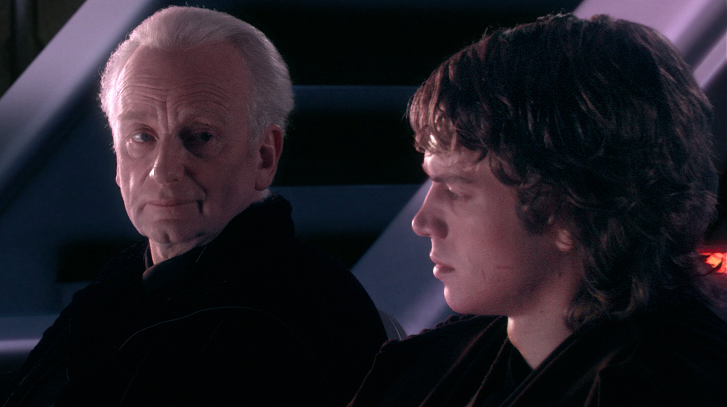 Anakin e Palpatine conversano in Episodio III