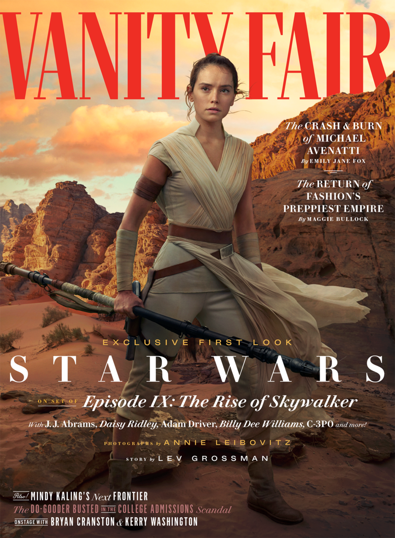 Copertina di Vanity Fair, in foto Rey (Daisy Ridley) sul set.