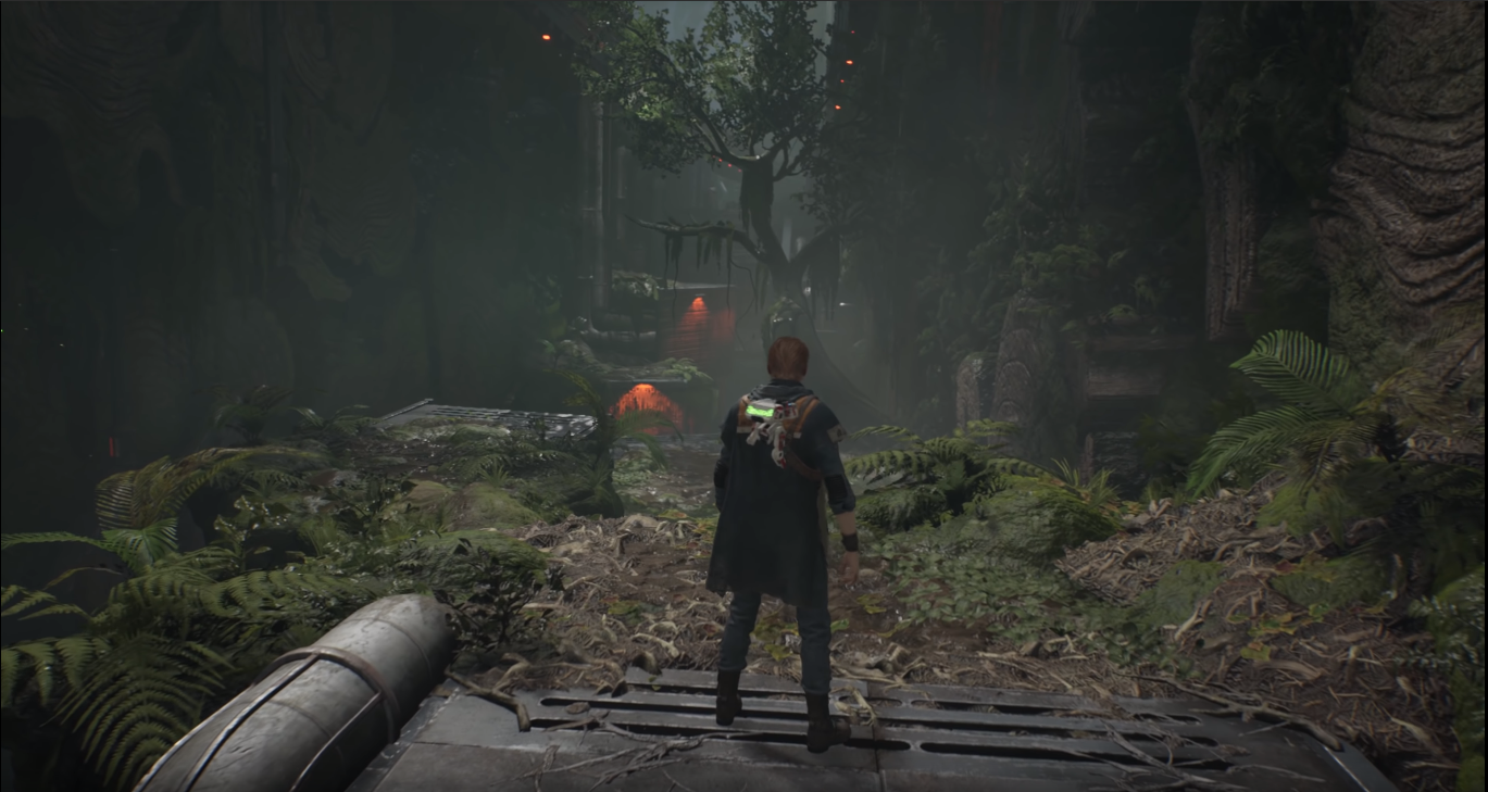 Il protagonista Cal Kestis su Kashyyyk.