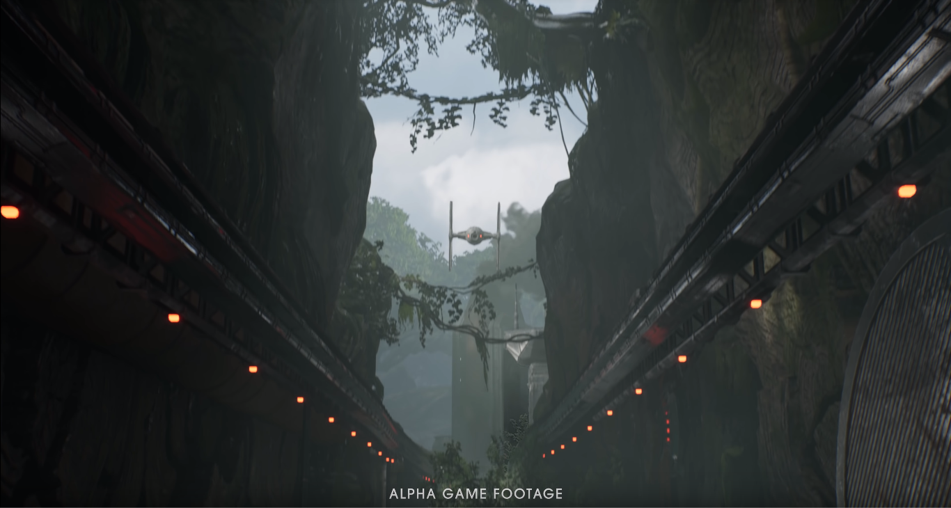Il frame del gameplay dove viene mostrato il watermark "alpha game footage".
