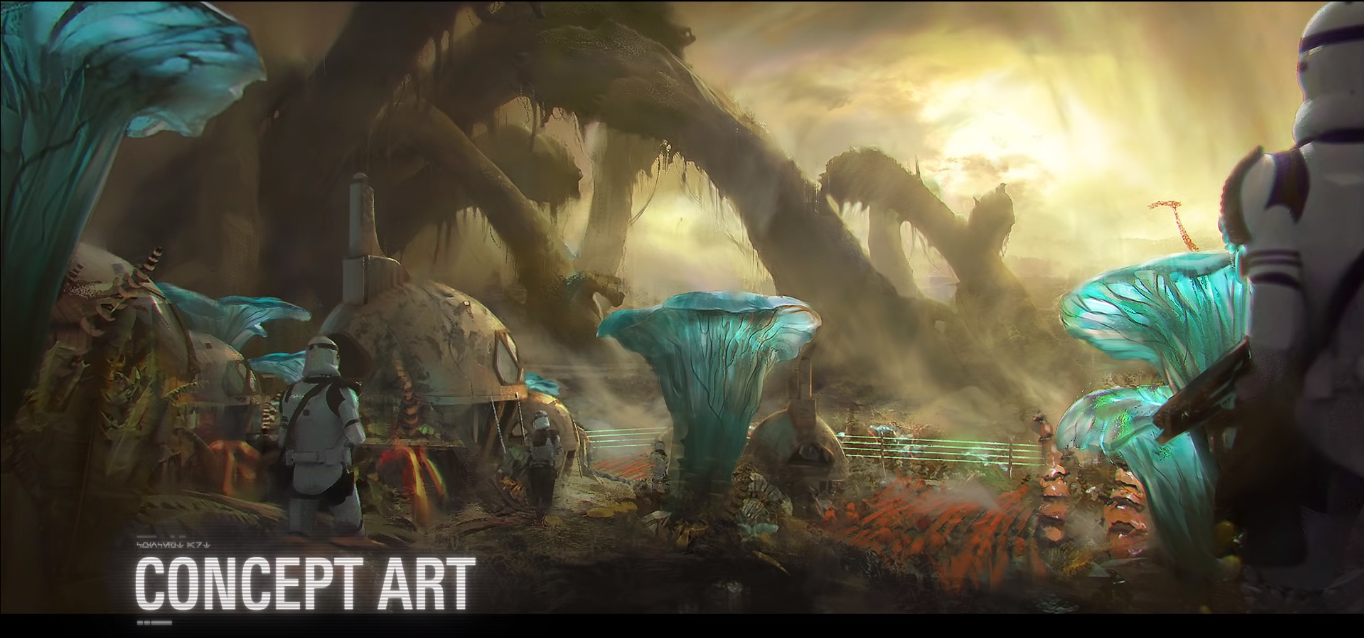 Bellissima Concept Art, raffigurante il nuovo pianeta Felucia.