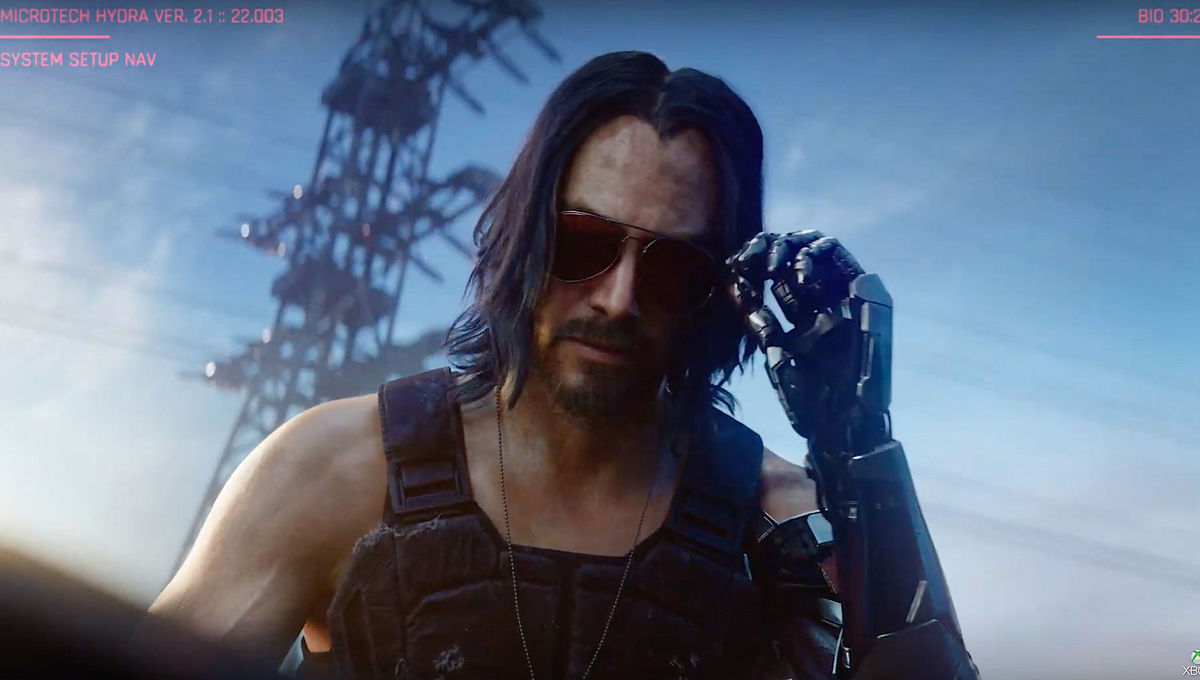Il personaggio di Keanu Reeves nel trailer di Cyberpunk 2077