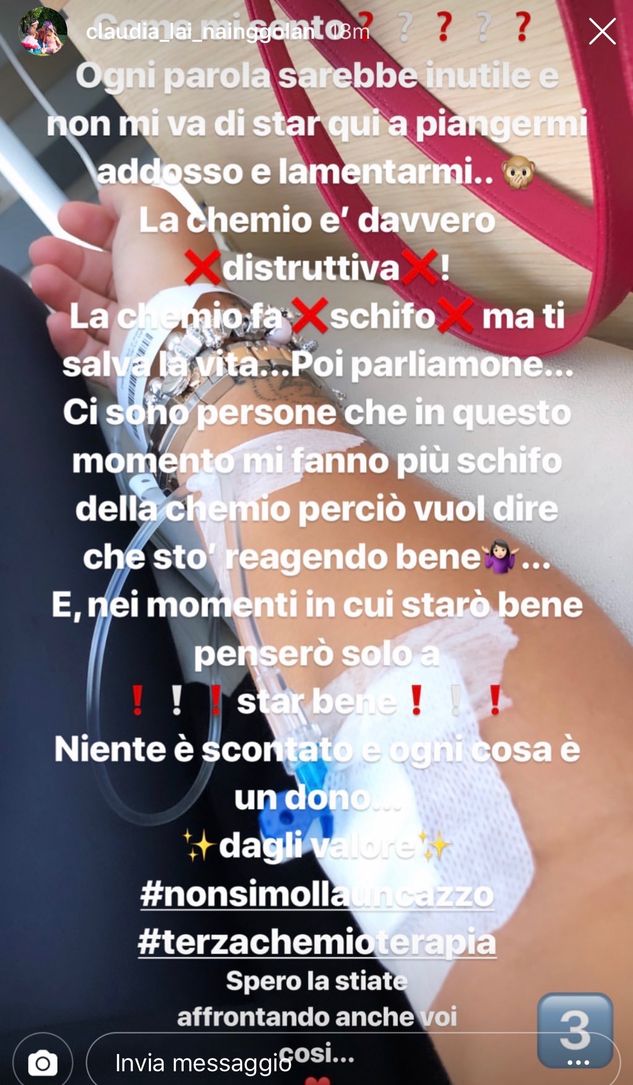 La storia di Claudia Nainggolan su Instagram