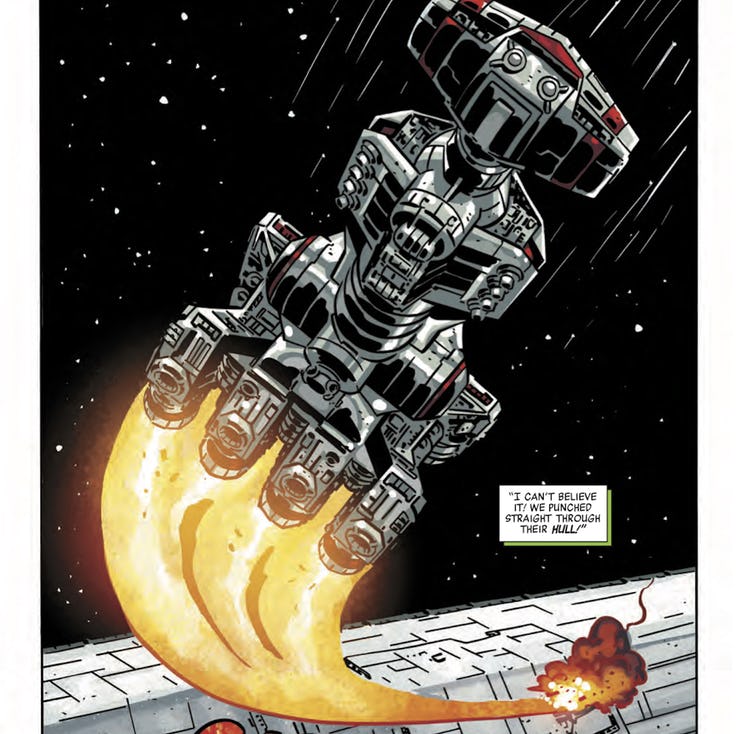 Vignetta estratta dal fumetto "Age of Resistance", dove possiamo vedere l'audace manovra di Holdo.