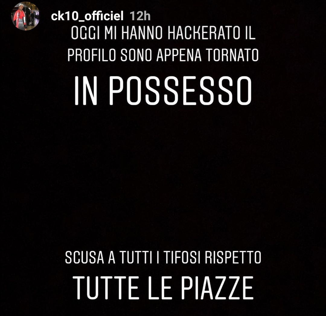 Storia dal profilo Instagram di Kévin Constant