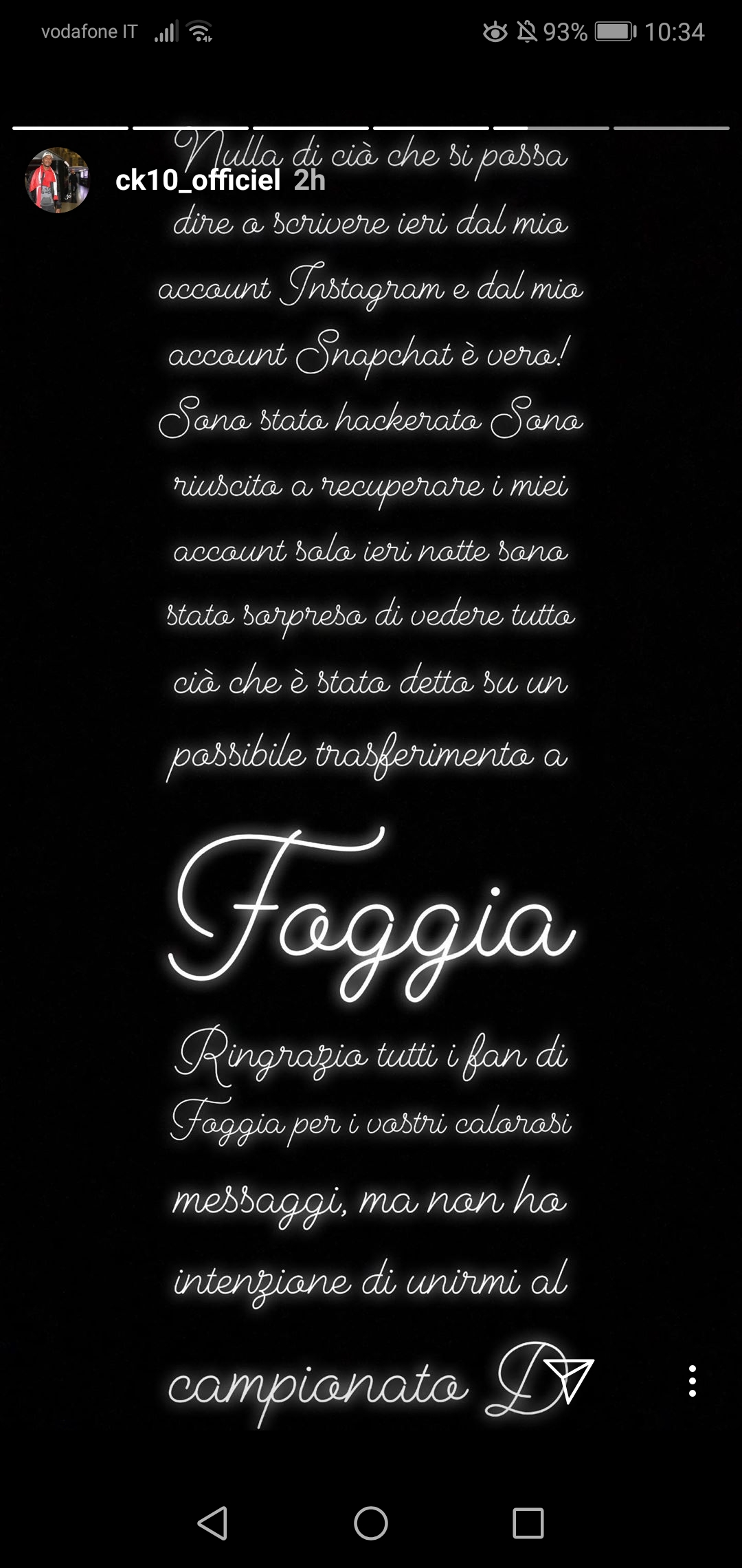 Storia del profilo Instagram di Kévin Constant