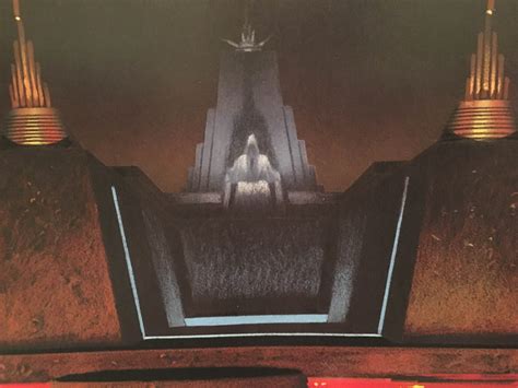 Il trono di Palpatine nel concept art di Ralph McQuarrie per Episodio VI