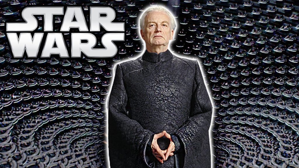 Palpatine, ovvero Darth Sidious, con alle spalle il Senato.Fonte: Youtube