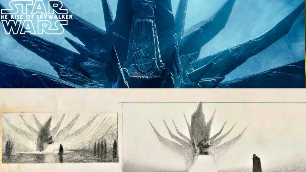 Il trono di Episodio IX, ispirato ad un bozzetto di Ralph McQuarrie