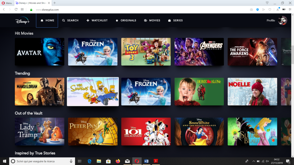 La vasta offerta di Disney+