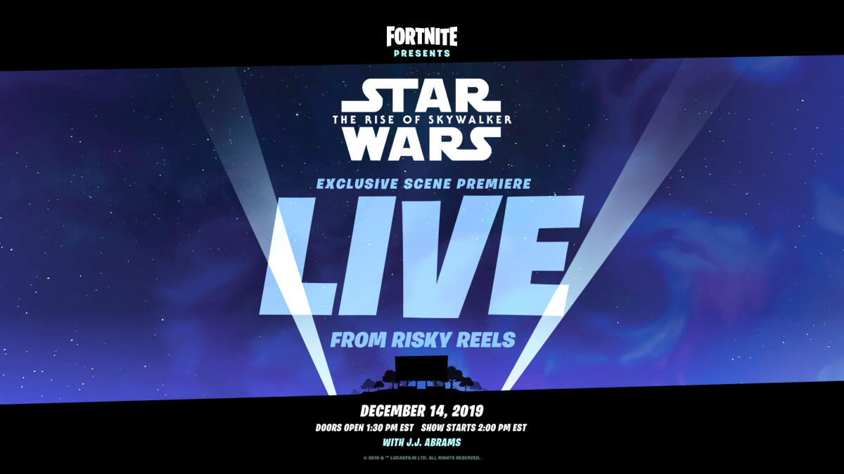 Episodio IX: ecco la scena inedita del film mostrata all'evento di Fortnite! - Locandina dell'evento su Fortnite