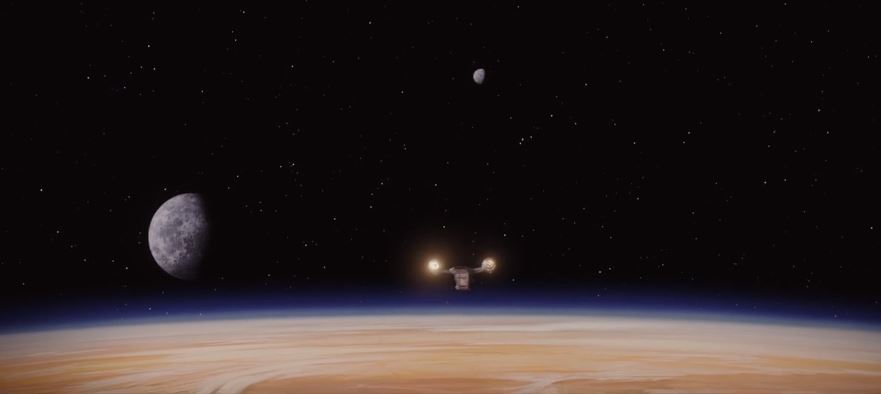 I protagonisti pronti ad atterrare su Tatooine