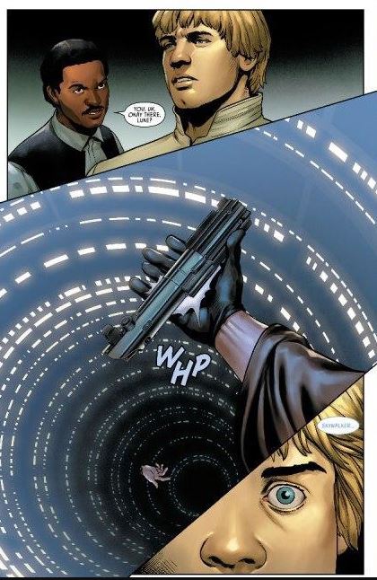 Spezzone del fumetto con la visione di Luke