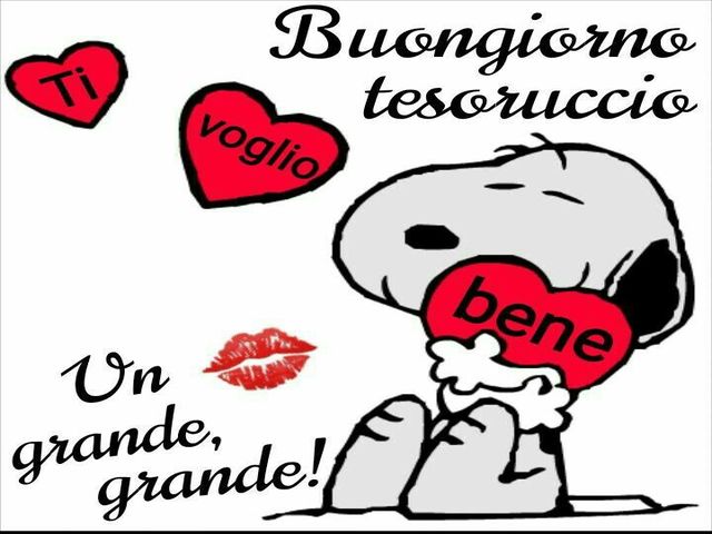 Buongiorno tesoruccio. Ti voglio bene. Un bacio grande grande.