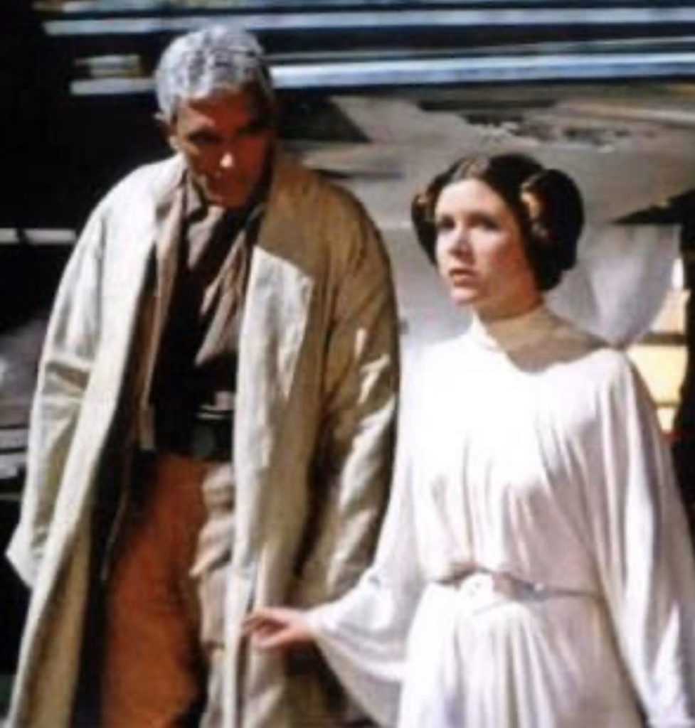 Alan Harris al fianco di Carrie Fisher in Una Nuova Speranza