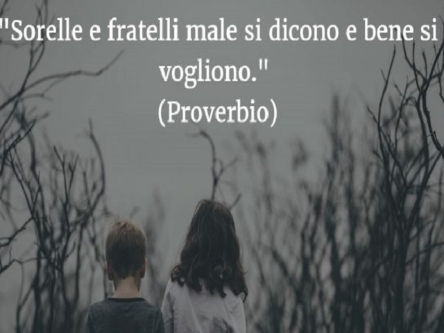 "Sorelle e fratelli male si dicono e bene si vogliono" (Proverbio)