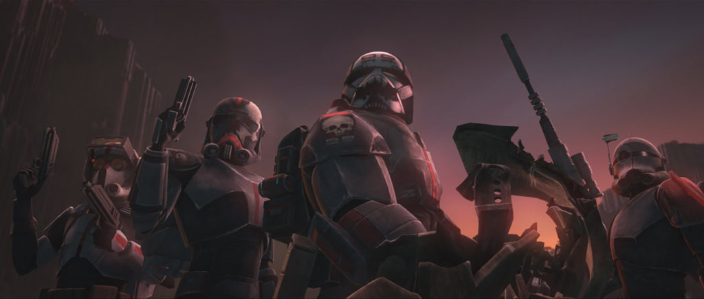 La Bad Batch in azione nella clip della settima stagione di The Clone Wars.Fonte: Wookieepedia