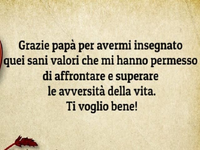 Grazie papà per avermi insegnato quei sani valori che mi hanno permesso di affrontare e superare le avversità della vita. Ti voglio bene!