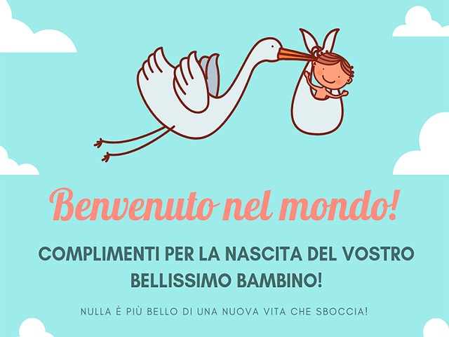 Benvenuto nel mondo! Complimenti per la nascita del vostro bellissimo bambino!