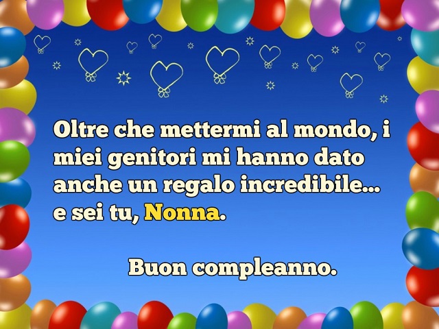 Oltre che mettermi al mondo, i miei genitori mi hanno dato anche un regalo incredibile...e sei tu ,nonna. Buon compleanno