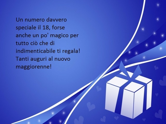Un numero davvero speciale il 18, forse anche un po' magico per tutto ciò che d'indimenticabile ti regala! Tanti auguri al nuovo maggiorenne!