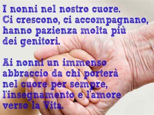 I nonni nel nostro cuore. Ci crescono, ci accompagnano, hanno pazienza molta più dei genitori. Ai nonni un immenso abbraccio da chi porterà nel cuore per sempre, l'insegnamento e l'amore verso la Vita