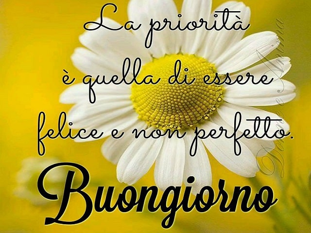 La priorità è quella di essere felice e non perfetto. Buongiorno