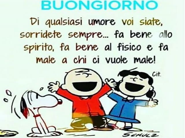 Buongiorno di qualsiasi umore voi siate, sorridete sempre... fa bene allo spirito, fa bene al fisico e fa male a chi ci vuole male!
