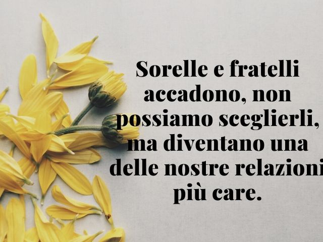 Sorelle e fratelli accadono, non possiamo sceglierli, ma diventano una delle nostre relazioni più care.