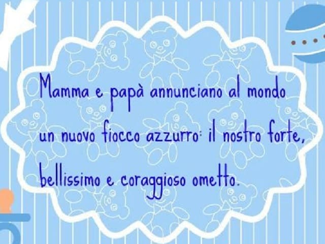Mamma e papà annunciano al mondo un nuovo fiocco azzurro: il nostro forte, bellissimo e coraggioso ometto.