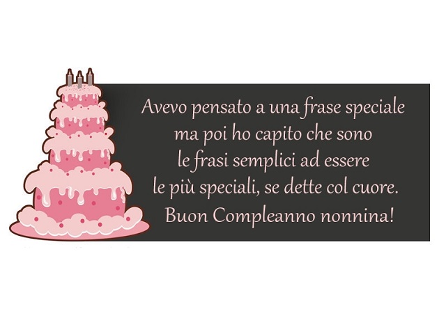 Avevo pensato a una frase speciale, ma poi ho capito che sono le frasi semplici a essere le più speciali, se dette col cuore. Buon compleanno nonnina.