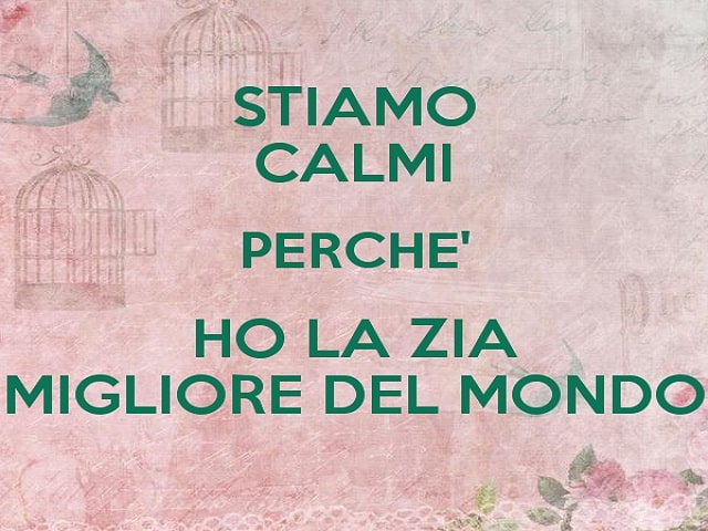 Stiamo calmi perché ho la zia migliore del mondo
