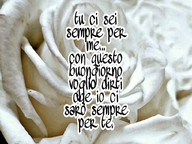 Tu ci sei sempre per me... con questo buongiorno voglio dirti che io ci sarò sempre per te